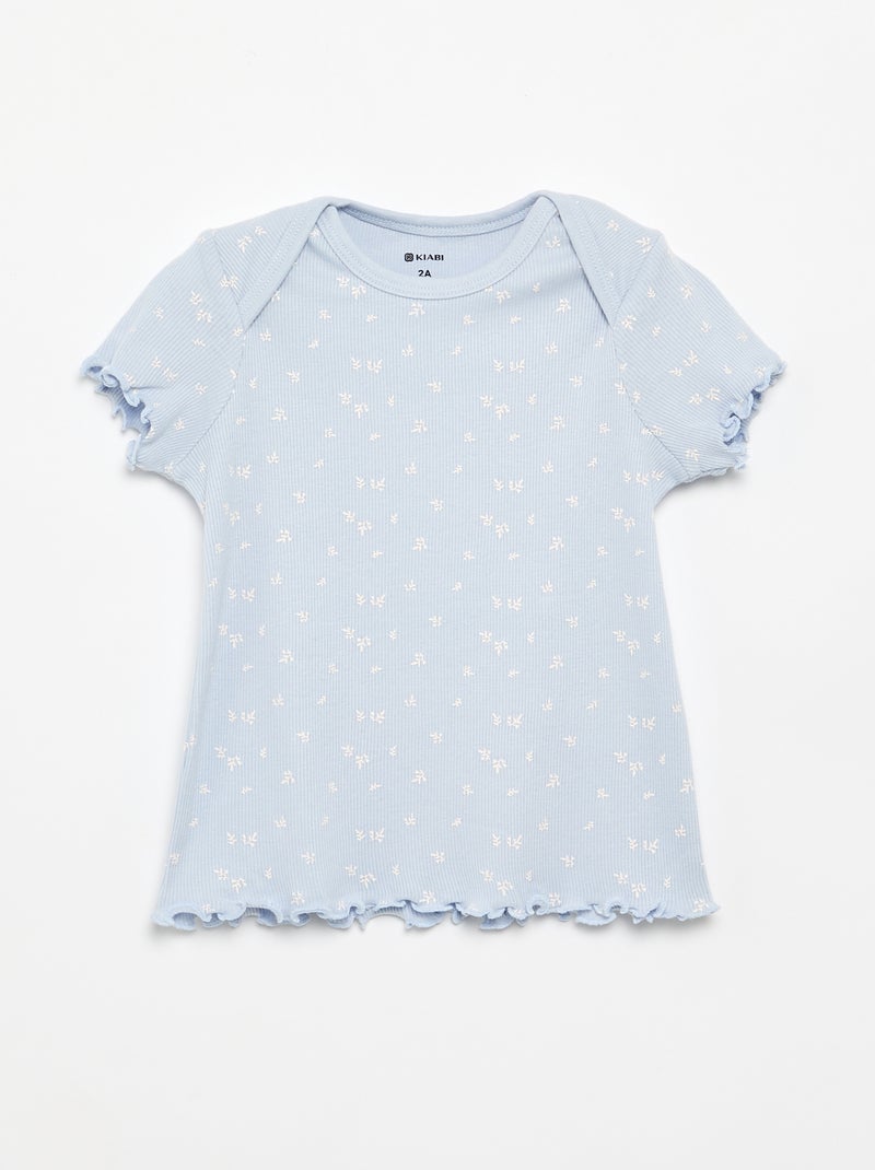 2-delige korte pyjamaset T-shirt + short Blauw - Kiabi