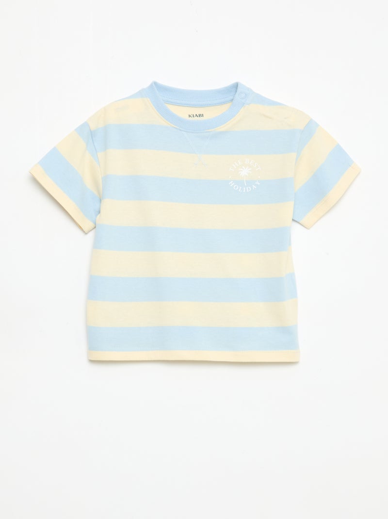 2-delige korte pyjamaset T-shirt + short Blauw - Kiabi