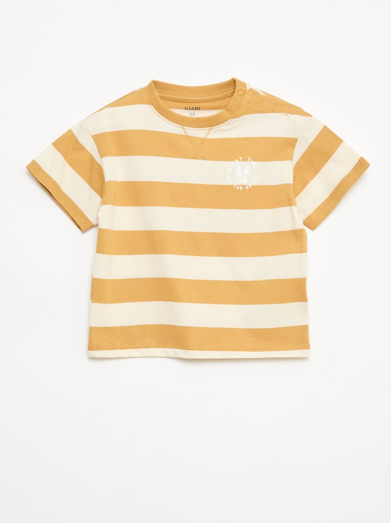 2-delige korte pyjamaset T-shirt + short Geel - Kiabi