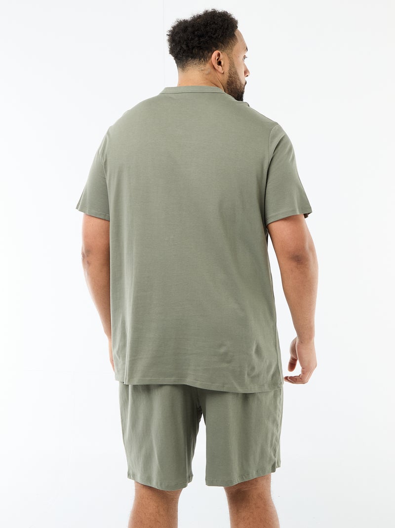 2-delige korte pyjamaset T-shirt + short Groen - Kiabi