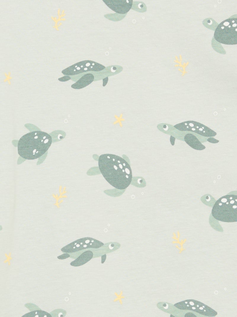 2-delige korte pyjamaset T-shirt + short Groen - Kiabi
