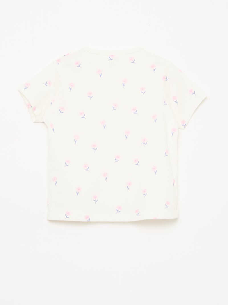2-delige korte pyjamaset T-shirt + short Wit - Kiabi