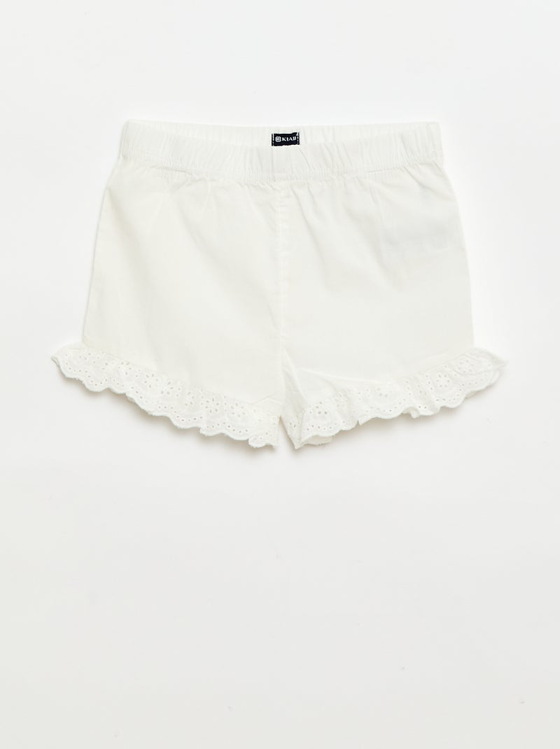 2-delige korte pyjamaset: topje en short Wit - Kiabi