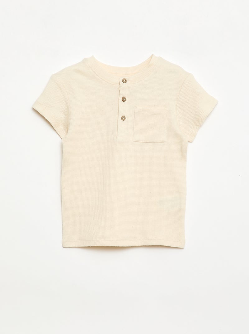 2-delige korte pyjamaset van ribtricot Wit - Kiabi