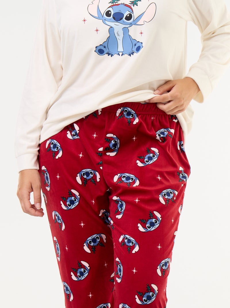 2-delige lange fleece pyjamaset 'Disney' 'Stitch' Rood - Kiabi