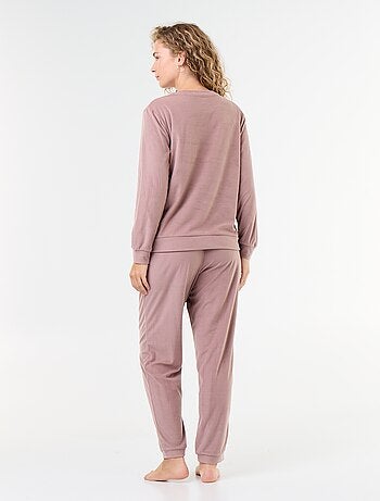2-delige lange fleece pyjamaset