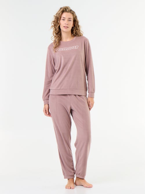 2-delige lange fleece pyjamaset - Kiabi 2-delige lange fleece pyjamaset - Kiabi