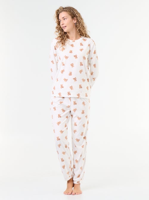 2-delige lange fleece pyjamaset - Kiabi 2-delige lange fleece pyjamaset - Kiabi