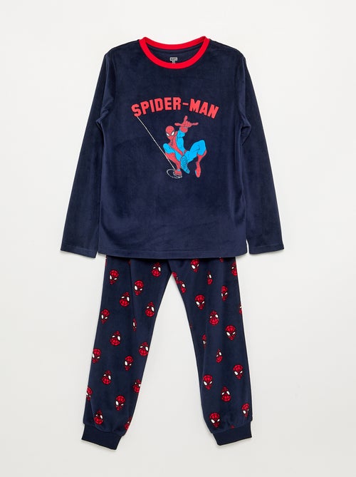 2-delige lange 'Spiderman' pyjamaset van fleece - Kiabi