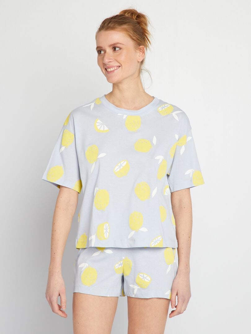 2-delige pyjama - Short + T-shirt PAARS - Kiabi