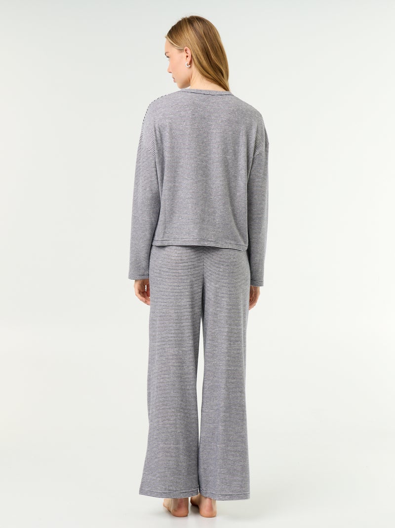 2-delige pyjama - Sweater + broek Blauw - Kiabi