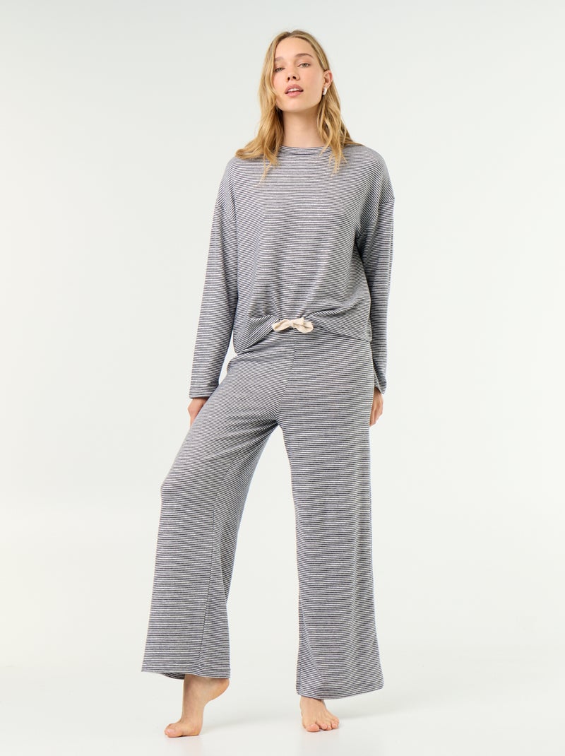 2-delige pyjama - Sweater + broek Blauw - Kiabi