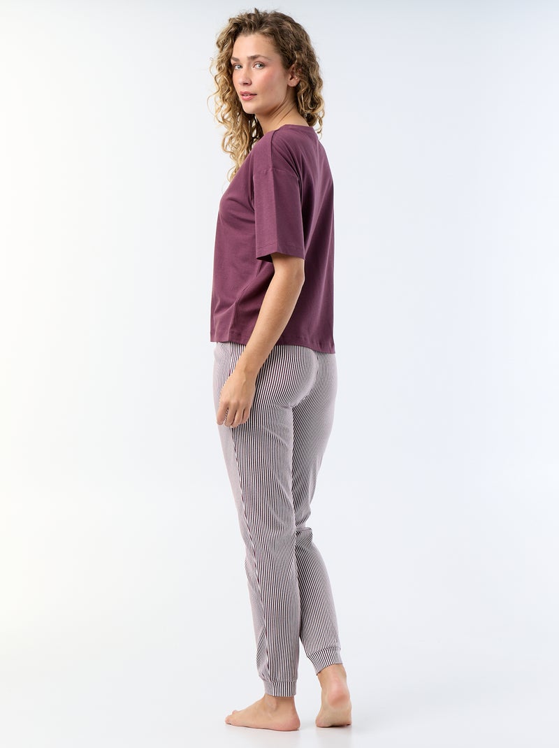 2-delige pyjama - T-shirt + broek Rood - Kiabi