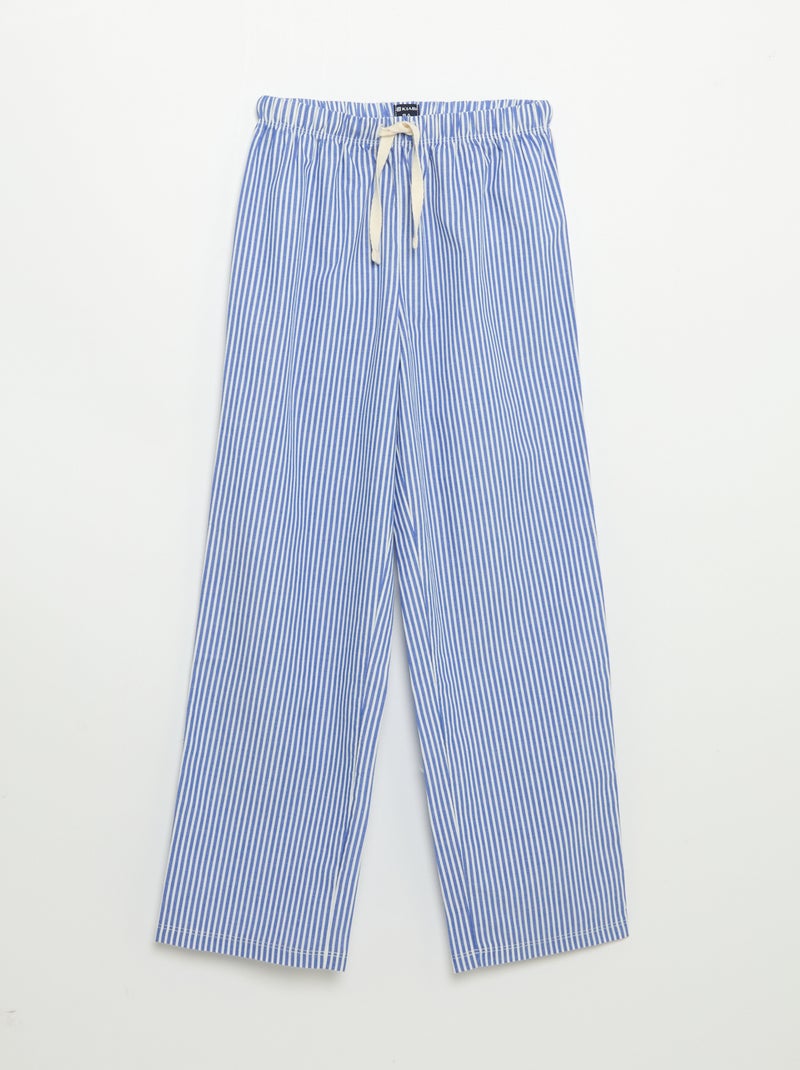 2-delige pyjama - T-shirt met korte mouwen + broek Blauw - Kiabi