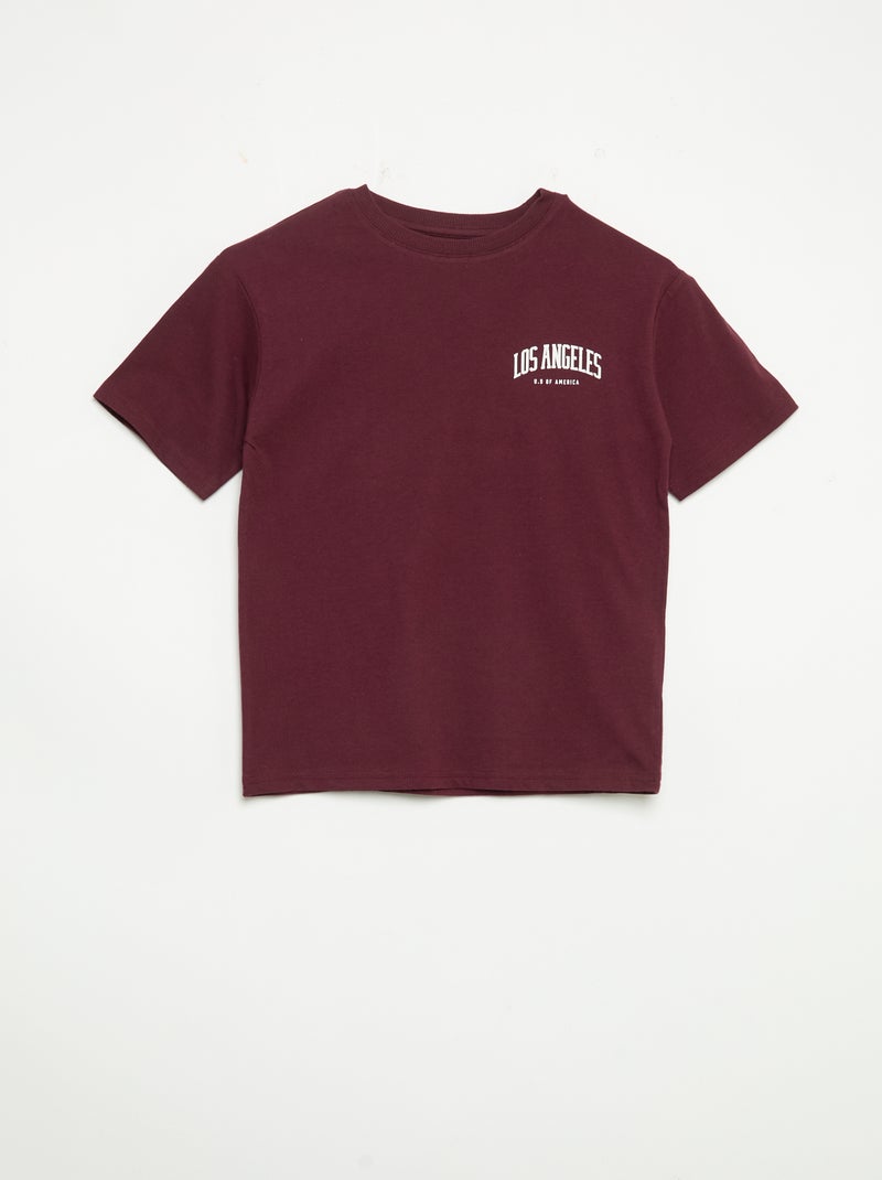 2-delige pyjama - T-shirt met korte mouwen + broek Rood - Kiabi