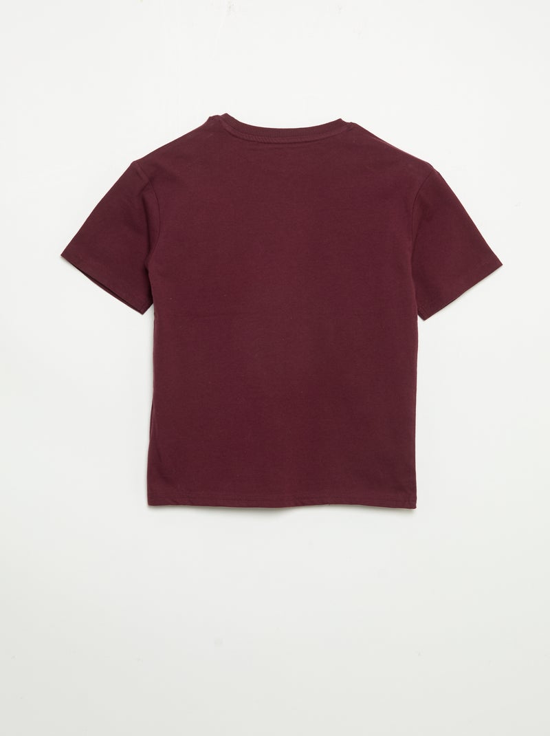 2-delige pyjama - T-shirt met korte mouwen + broek Rood - Kiabi