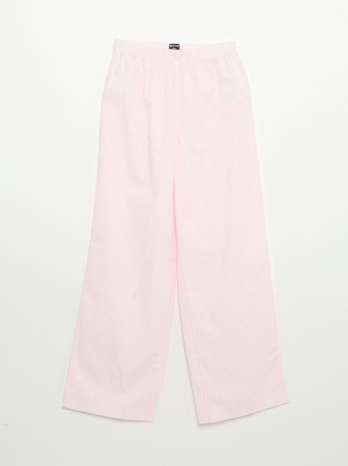 2-delige pyjama - T-shirt met korte mouwen + gestreepte broek - Kiabi