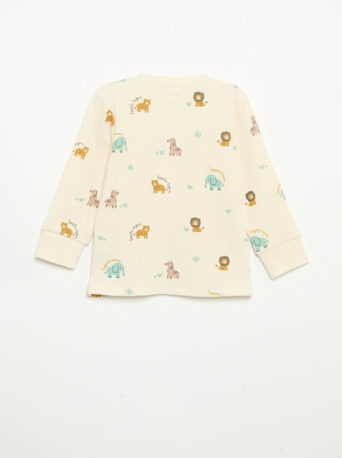 2-delige pyjama - T-shirt met lange mouwen + broek - Kiabi
