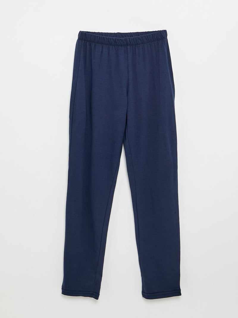 2-delige pyjama - T-shirt met lange mouwen + broek Bruin - Kiabi