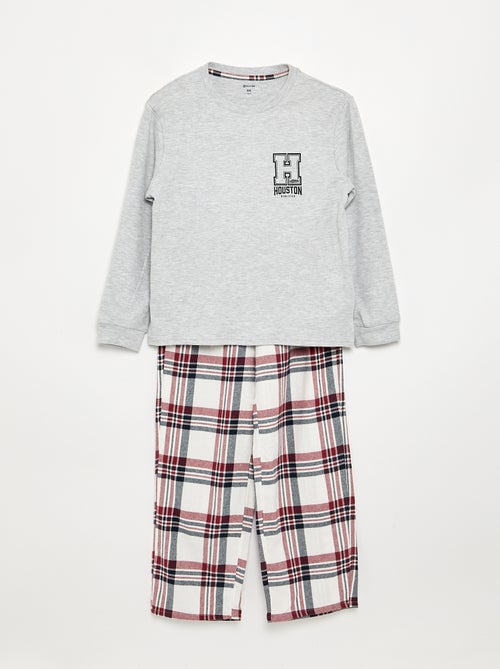 2-delige pyjama - T-shirt met lange mouwen + broek - Kiabi