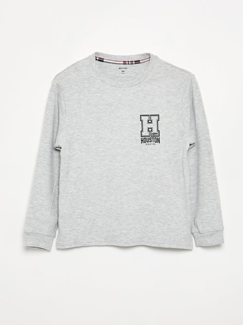 2-delige pyjama - T-shirt met lange mouwen + broek - Kiabi
