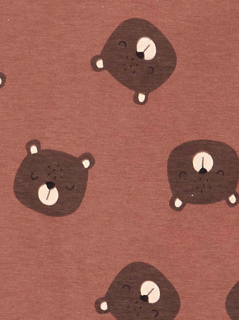 2-delige pyjama - T-shirt + short Bruin - Kiabi