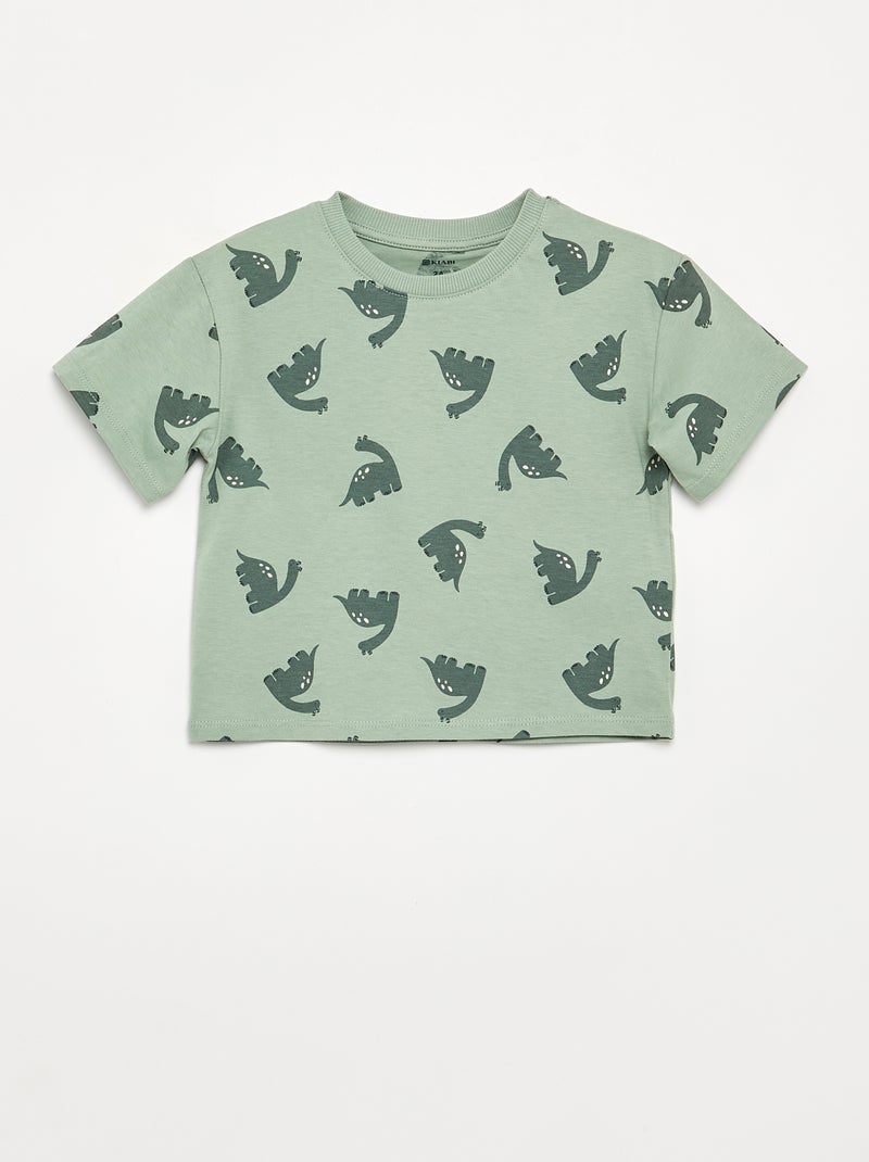 2-delige pyjama - T-shirt + short Groen - Kiabi