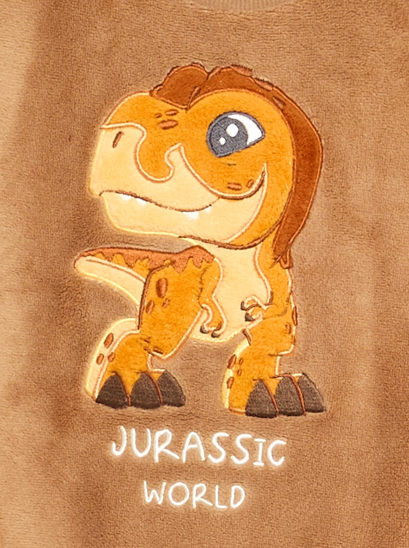 2-delige pyjama 'Jurassic World' - T-shirt met lange mouwen + broek Biege - Kiabi