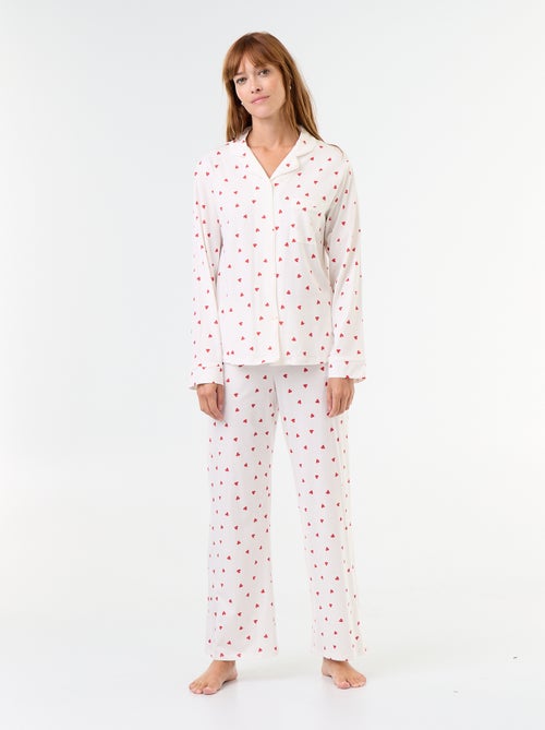 2-delige pyjama met motief en lange broek - Kiabi