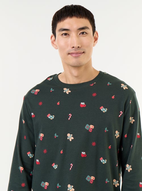 2-delige pyjama met T-shirt en broek 'Kerst' - Kiabi