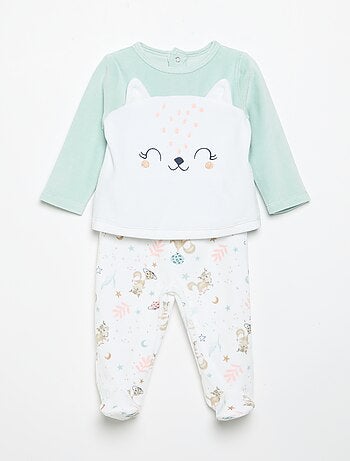 2-delige pyjama 'Petit Béguin' - T-shirt met lange mouwen + broek met voetjes