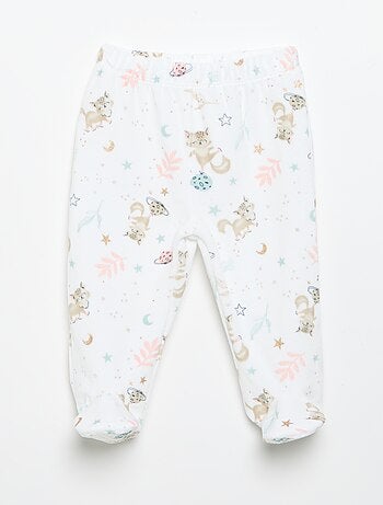 2-delige pyjama 'Petit Béguin' - T-shirt met lange mouwen + broek met voetjes