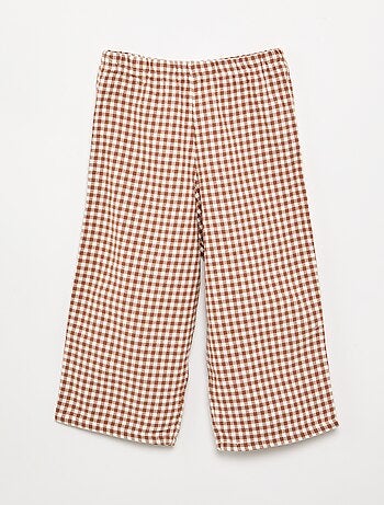 2-delige pyjama van flanel - Gebotonneerd bovenstuk + broek