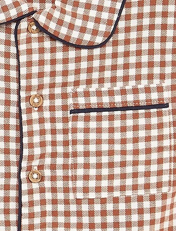 2-delige pyjama van flanel - Gebotonneerd bovenstuk + broek