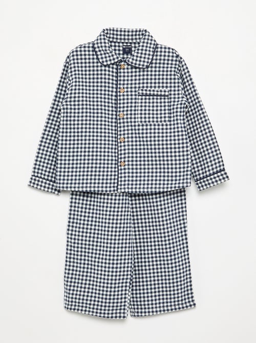 2-delige pyjama van flanel - Gebotonneerd bovenstuk + broek - Kiabi 2-delige pyjama van flanel - Gebotonneerd bovenstuk + broek - Kiabi