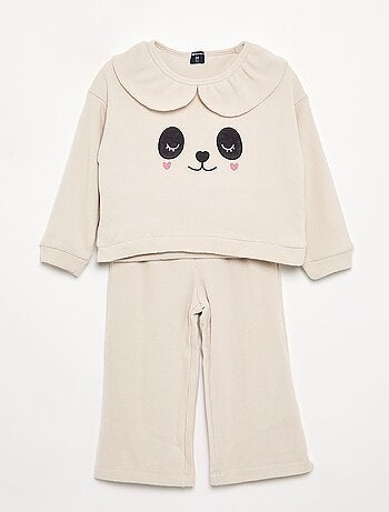 2-delige pyjama van gewafelde stof - Sweater + broek