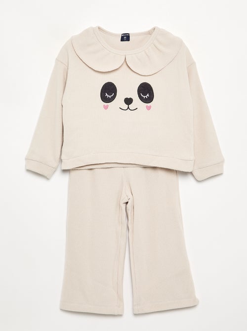 2-delige pyjama van gewafelde stof - Sweater + broek - Kiabi 2-delige pyjama van gewafelde stof - Sweater + broek - Kiabi