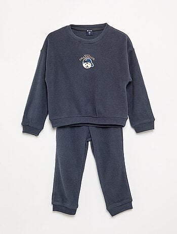 2-delige pyjama van gewafelde stof - trui + broek