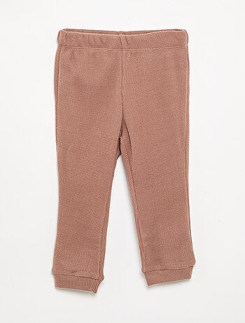 2-delige pyjama van gewafelde stof - trui + broek