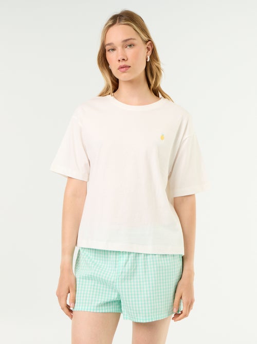 2-delige pyjama van katoenen jerseytricot - T-shirt en short - Kiabi 2-delige pyjama van katoenen jerseytricot - T-shirt en short - Kiabi