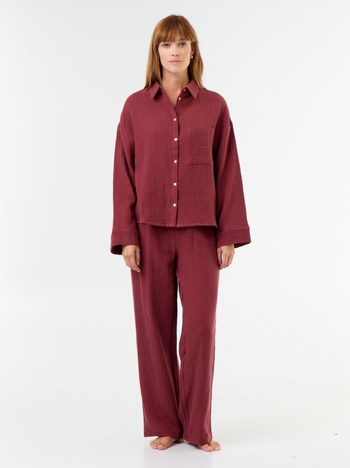 2-delige pyjama van katoengaas - Kiabi