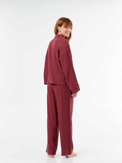 2-delige pyjama van katoengaas - Kiabi