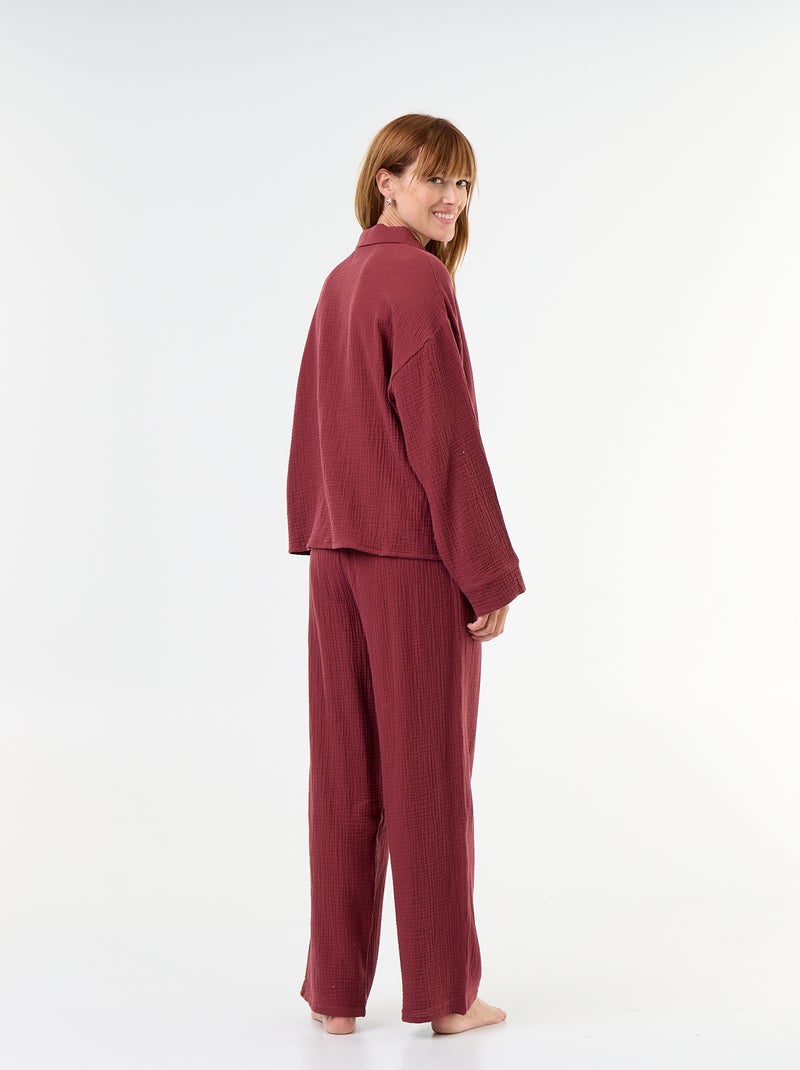 2-delige pyjama van katoengaas Rood - Kiabi