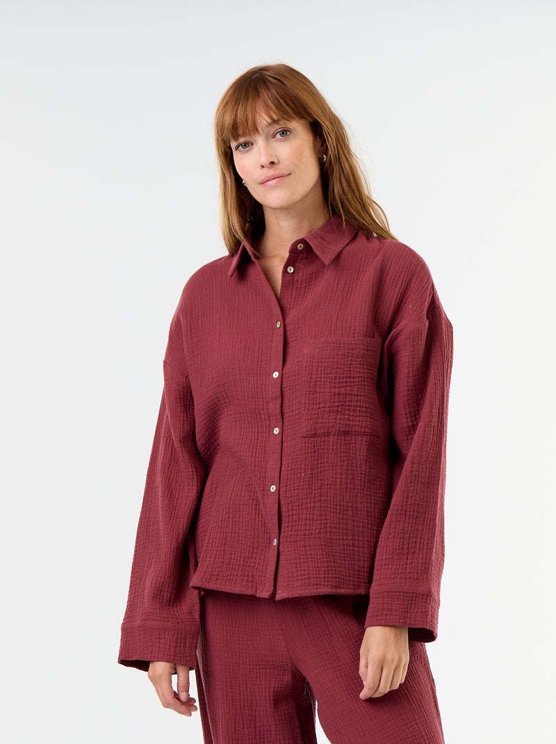 2-delige pyjama van katoengaas Rood - Kiabi