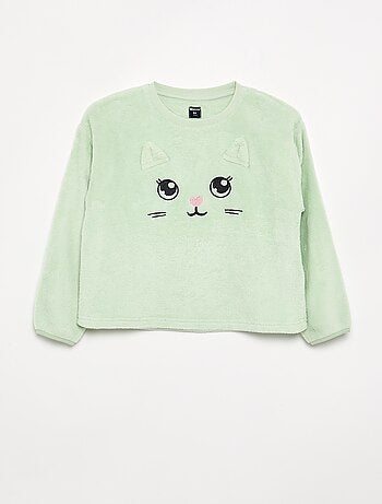2-delige pyjama van koraalfleece - Sweatshirt + broek