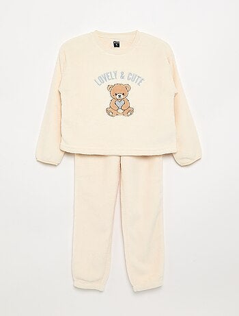 2-delige pyjama van koraalfleece - Sweatshirt + broek