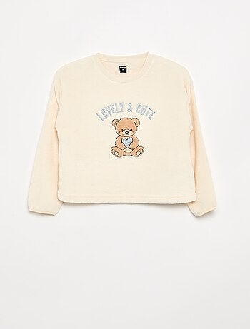 2-delige pyjama van koraalfleece - Sweatshirt + broek