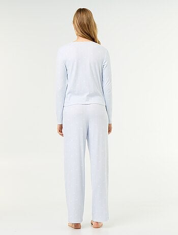 2-delige pyjama van pointelle breisel - Vest + broek
