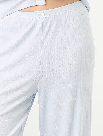 2-delige pyjama van pointelle breisel - Vest + broek
