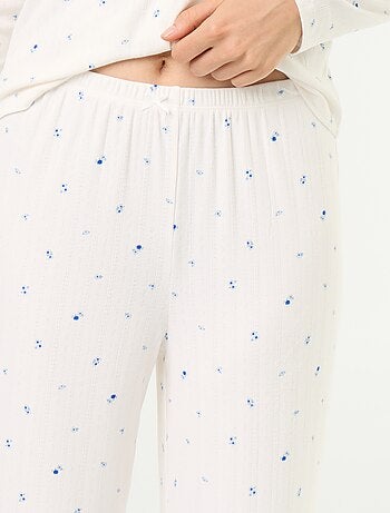 2-delige pyjama van pointelle breisel - Vest + broek